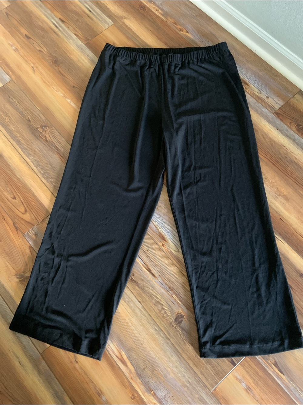 NWT Karen Kane Black Crepe Wide Leg Pants Elastic Waist Women’s Size 3X